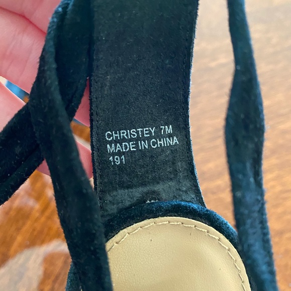 Steve Madden Black Suede Tie Up “Christey” Heels - Picture 8 of 11